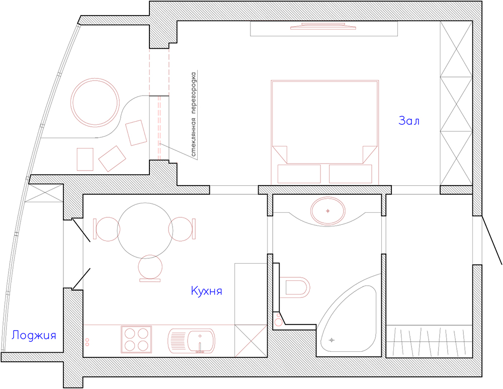 Современный дизайн однокомнатной квартиры-студии