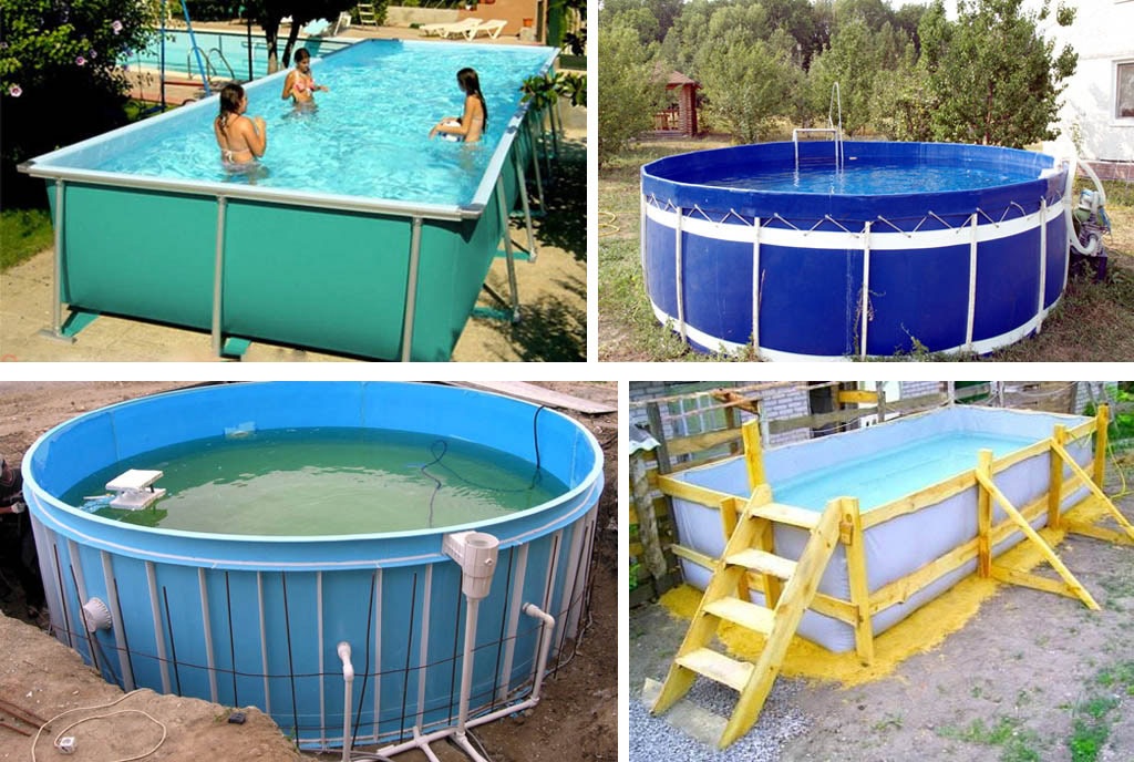 Существует несколько типов каркасных бассейнов