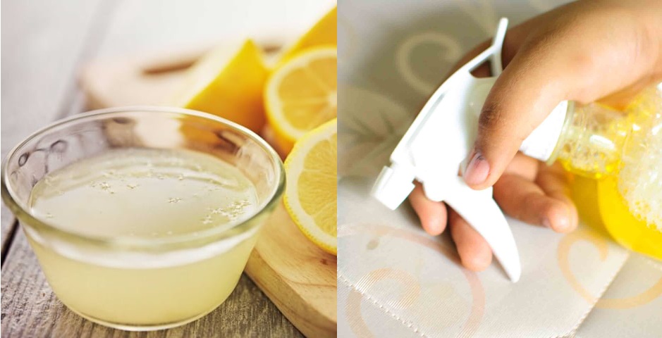 Удаление пятна раствором лимонного сока