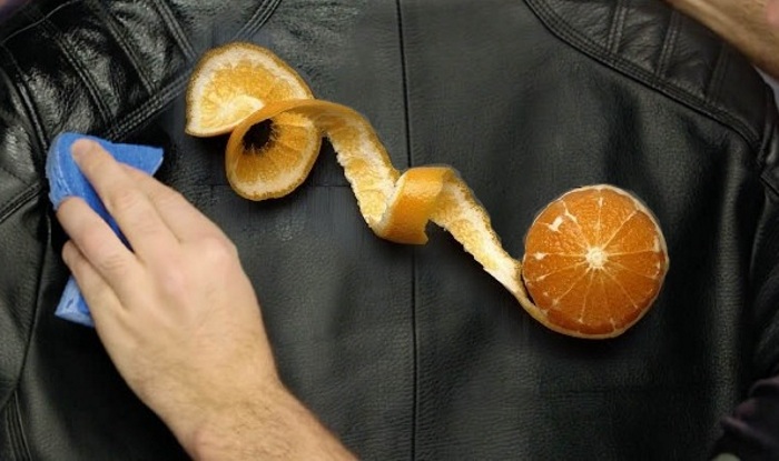 Чистка кожаной куртки корками апельсина