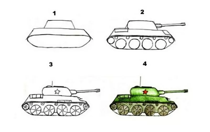 Рисунок танк самый легкий. Рисуем танк с помощью карандаша. Сложно ли нарисовать корпус машины