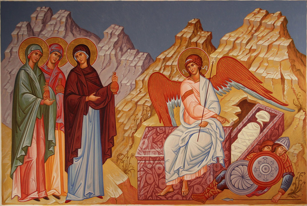 Явление ангела в Христово Воскресенье и вознесение тела Христ