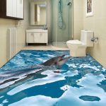 Фото 34: 3d пол с дельфинами в ванной