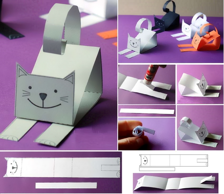 Поделка кошка из бумаги своими руками