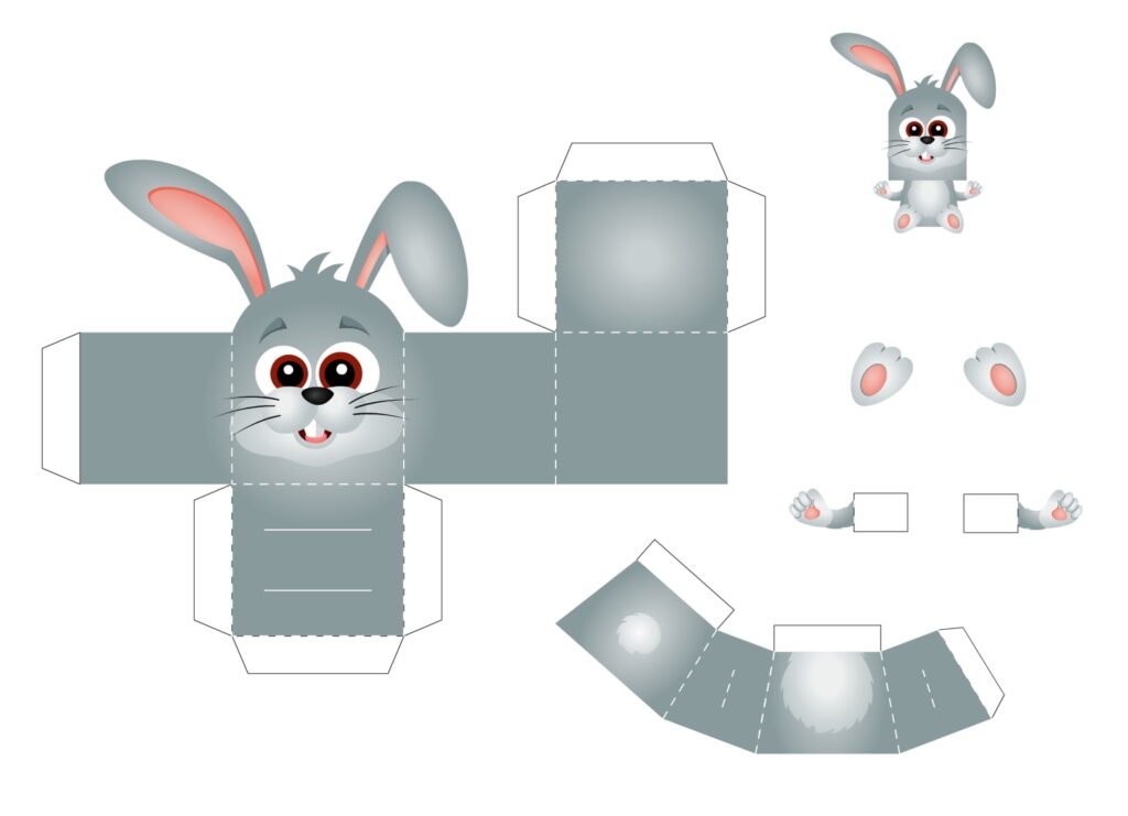 Кролик из бумаги шаблон