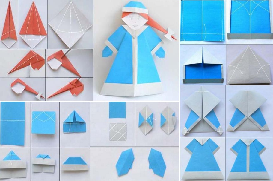 Снегурочка оригами своими руками