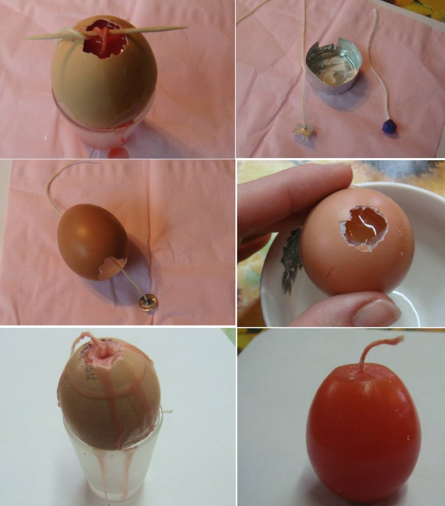 Изготовление свечей из яиц
