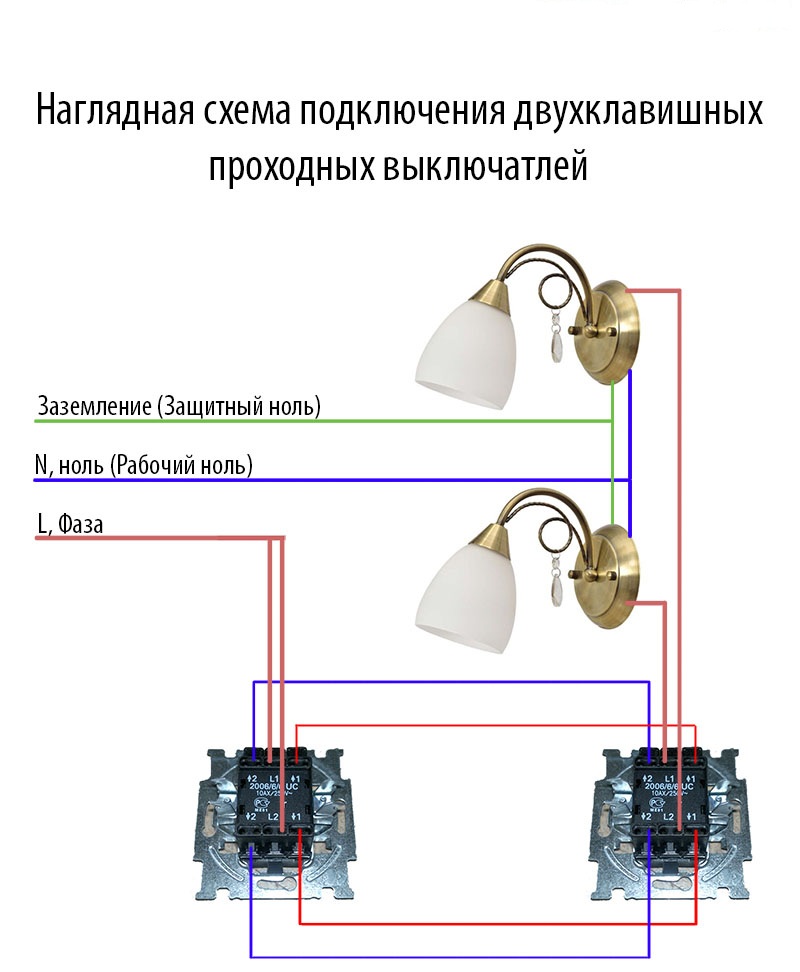 Схема подсоединения переключателя