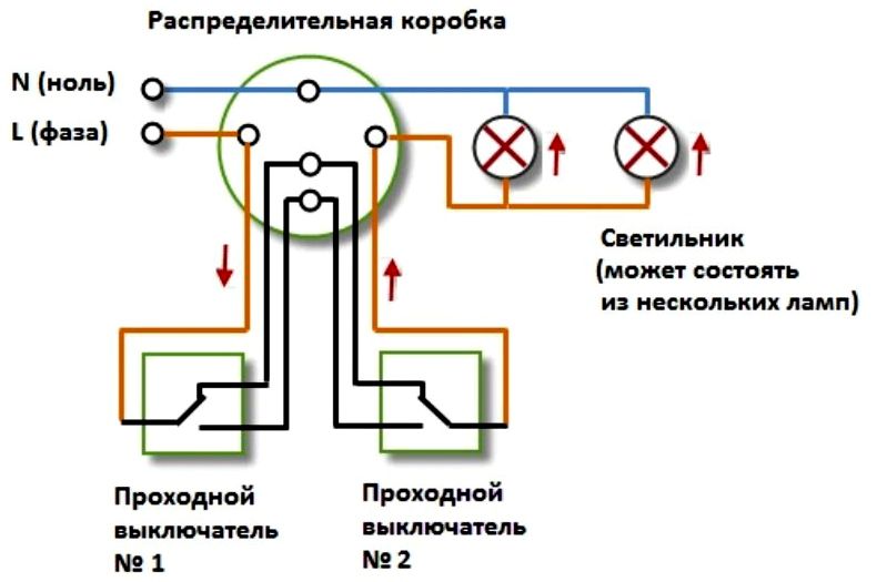 Монтаж переключателя схема