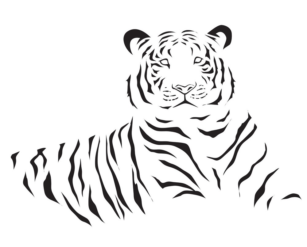 Трафарет тигра на Новый Год