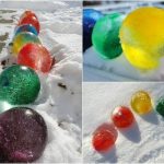 Фото 49: Ледовые цветные шары для украшения дорожек