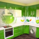 Фото 62: Кухонный гарнитур зелёного цвета