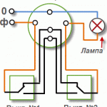 Фото 3: Схема проходного выключателя на 2 точки