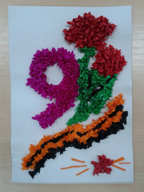 Рисунок с аппликацией на 9 мая