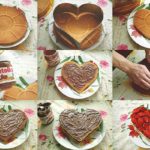 Фото 117: Торт–сердце с нутеллой и клубникой