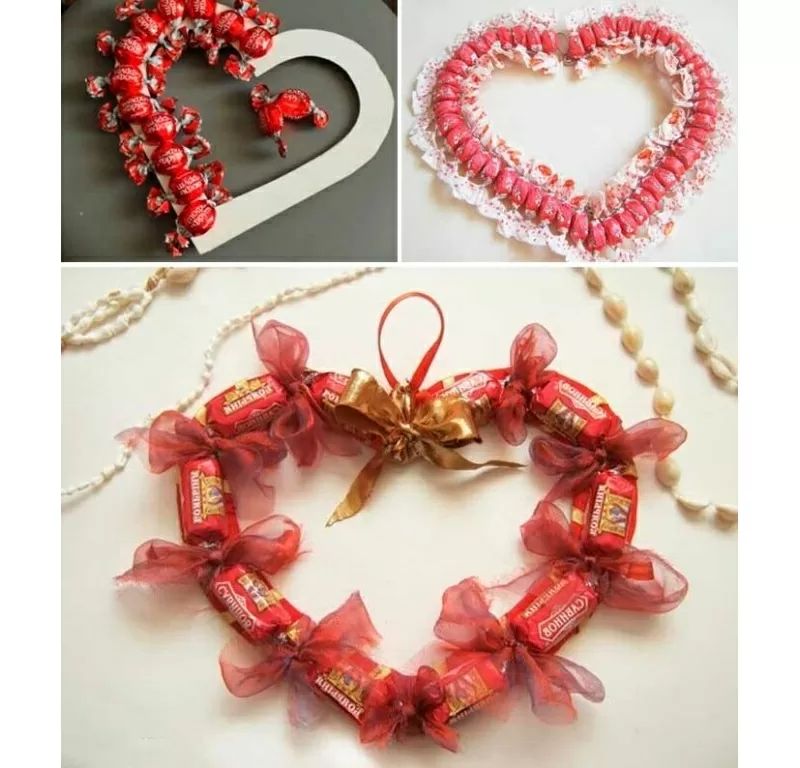 Сердце из конфет
