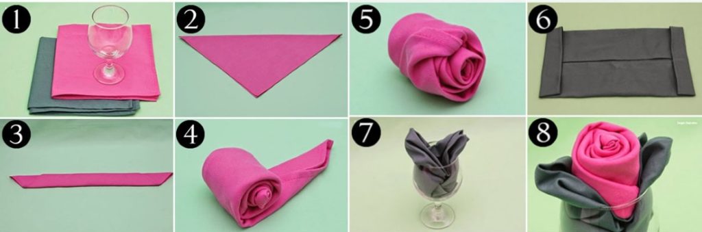 Как сделать розы из салфеток для сервировки стола