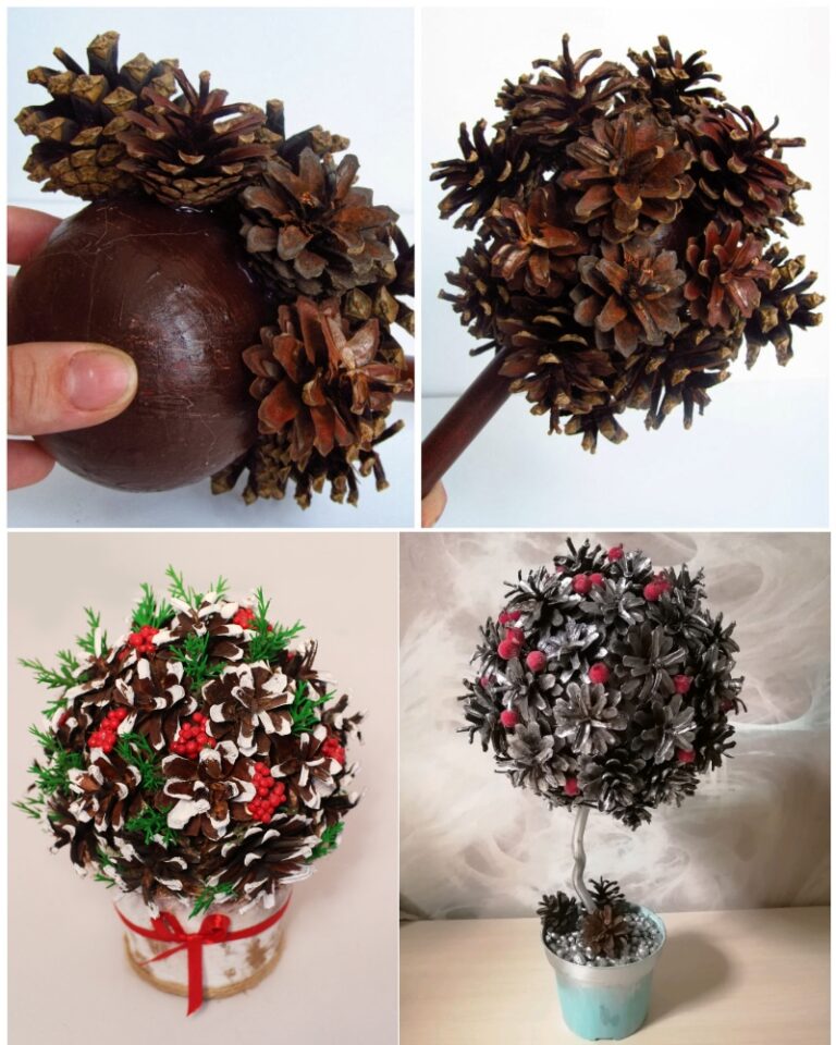 Новогодний топиарий 2021 своими руками мастеркласс с