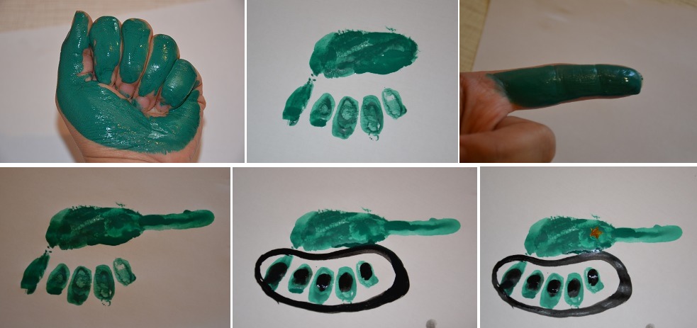 Рисунок пальчиками на 23 февраля в детский сад