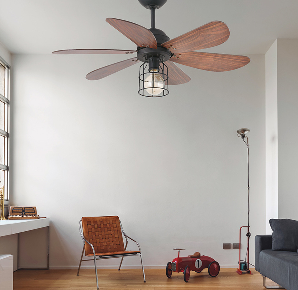 Люстра-вентилятор Chicago — современные материалы и винтажные формы в ретро-интерьере