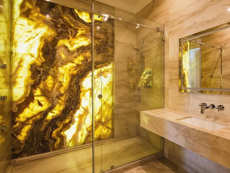 Оникс в ванной: мой опыт использования, цены и уход за камнем
